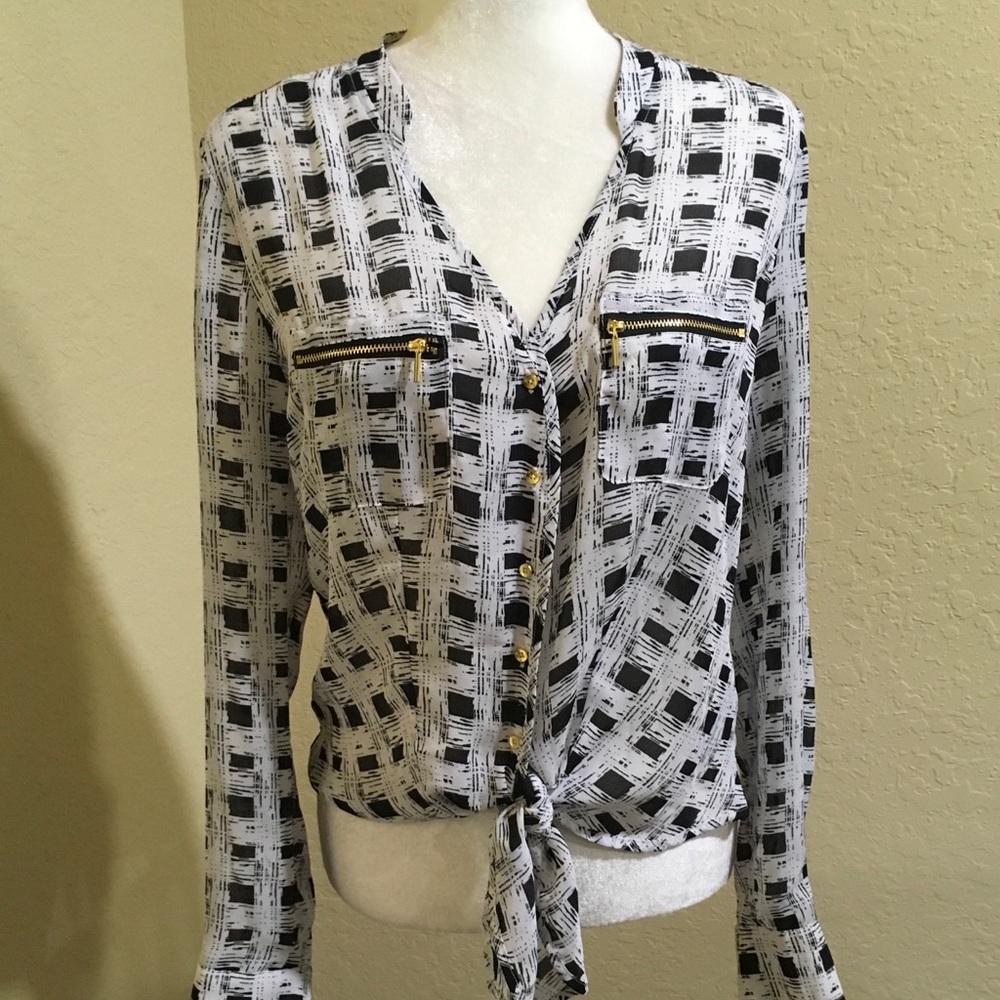Semi sheer Bebe blouse